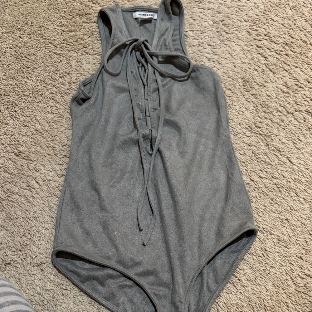 Glamorous Gray Bodysuit